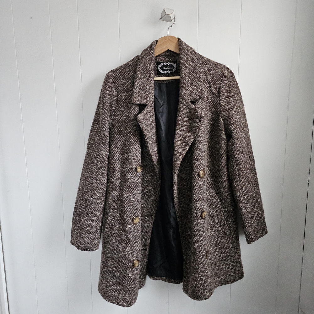 ☆ AMBIANCE Brown Knit Double Breasted Jacket